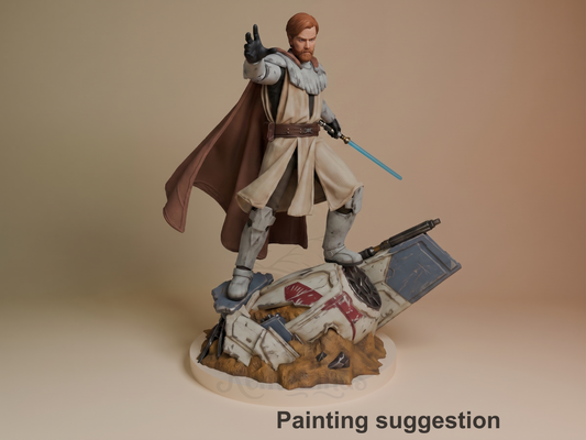 Desert Sage Galaxy Wars 3D printed resin figure by Nomnom, colored view.