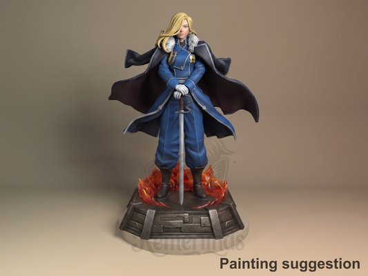 Iron Commandant Steelbound Alchemist 3D printed resin figure by Nomnom, colored view.