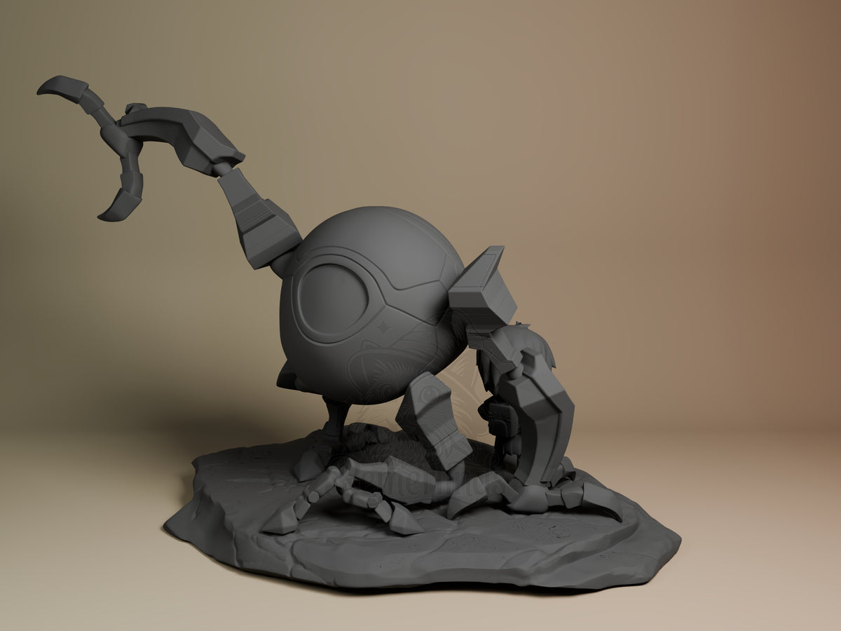 Rear view showing cloak, back armor, or base sculpt detail.