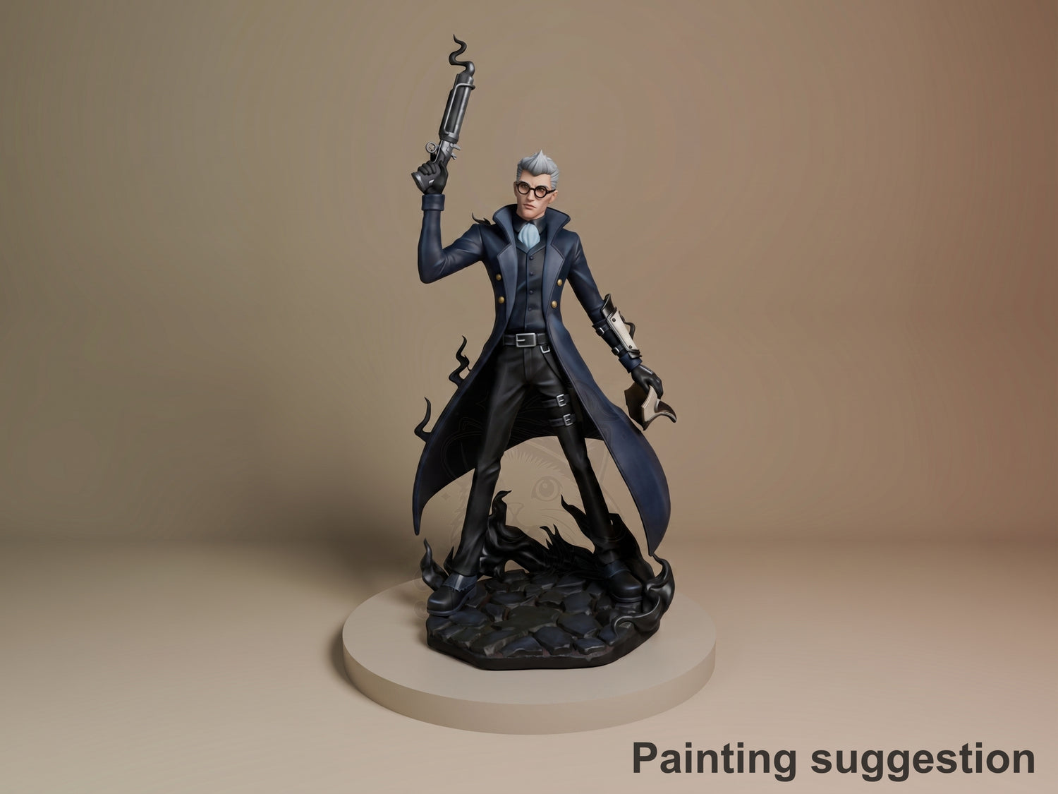 Clockwork Gentleman Vox Machina Legends 3D printed resin figure by Nomnom, colored view.
