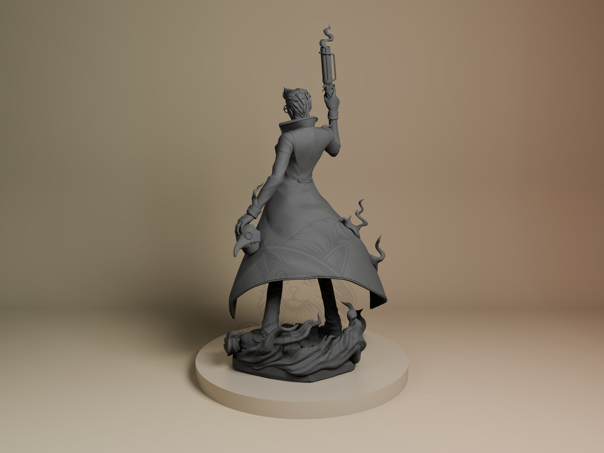 Left side angle showing gesture, weapon, or outfit detail.