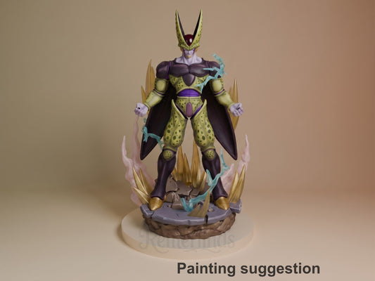 Painted front-facing Genetic Apex Menace resin figure from Dragon Sphere Y stands on a sculpted base.