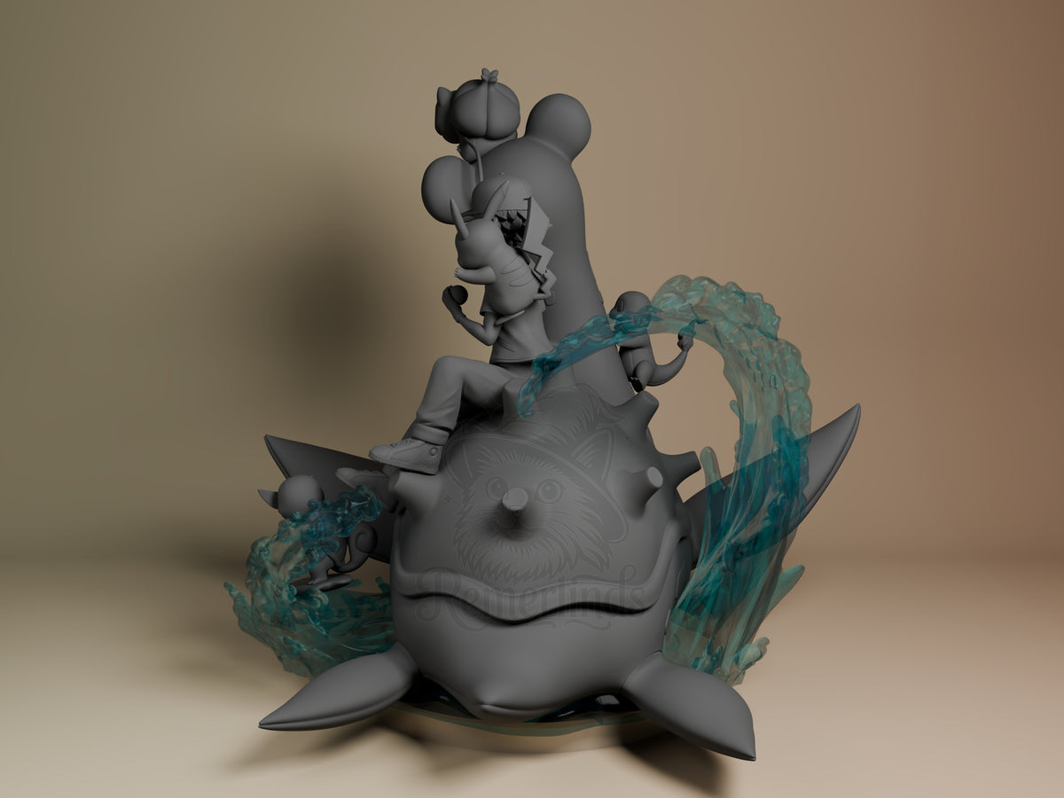 Rear view showing cloak, back armor, or base sculpt detail.
