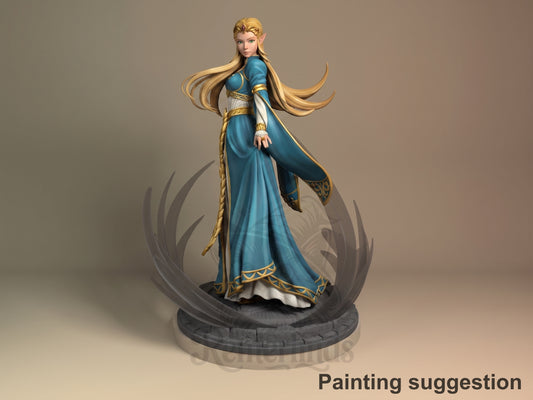 Queen Zalde Breathe the Wilderness 3D printed resin figure by Nomnom, colored view.
