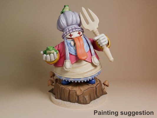 Quina Quen Final Fable 3D printed resin figure by Nomnom, colored view.