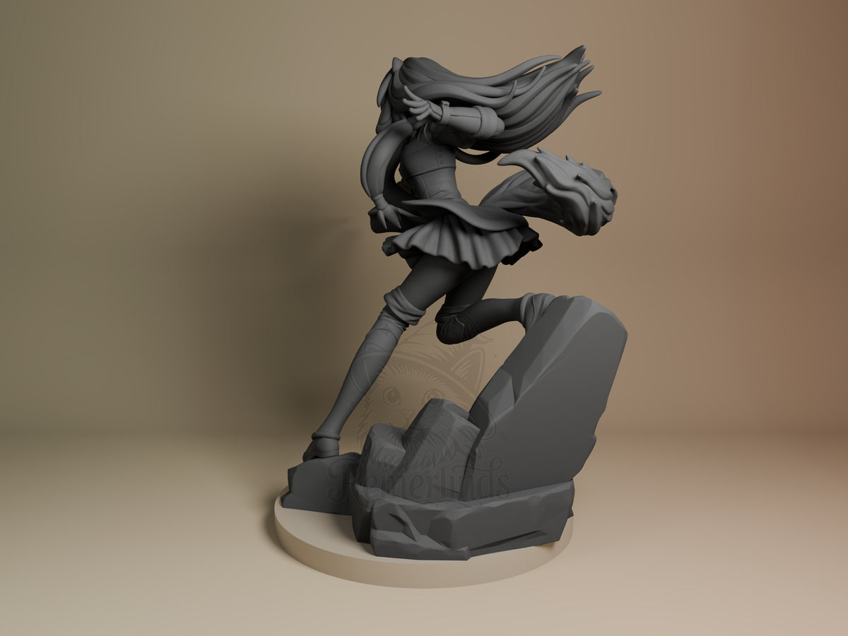 Left side angle showing gesture, weapon, or outfit detail.
