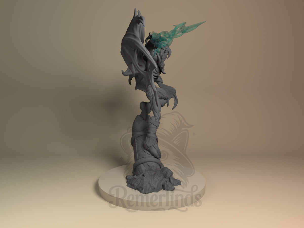 Rear view showing cloak, back armor, or base sculpt detail.