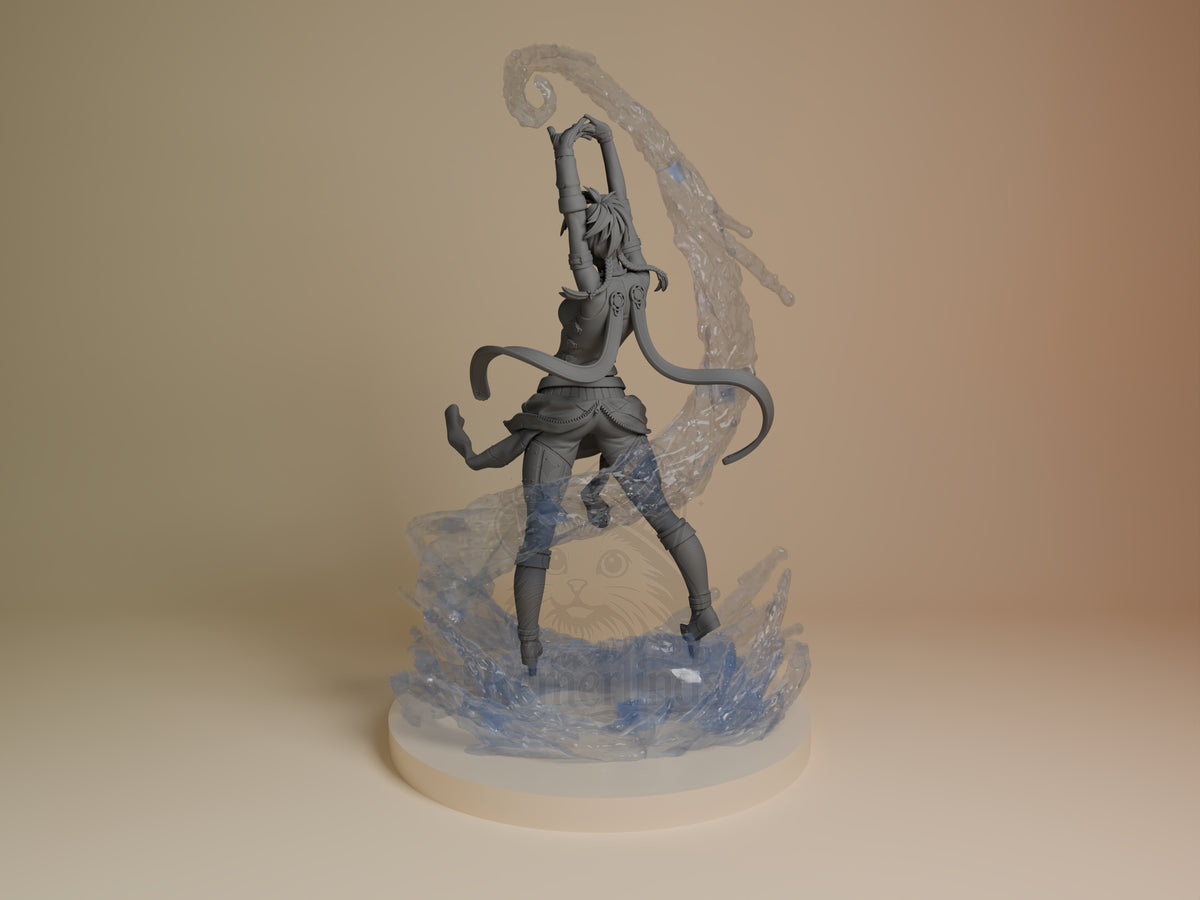 Left side angle showing gesture, weapon, or outfit detail.