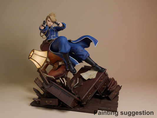 Sharpshooter Steelbound Alchemist 3D printed resin figure by Nomnom, colored view.