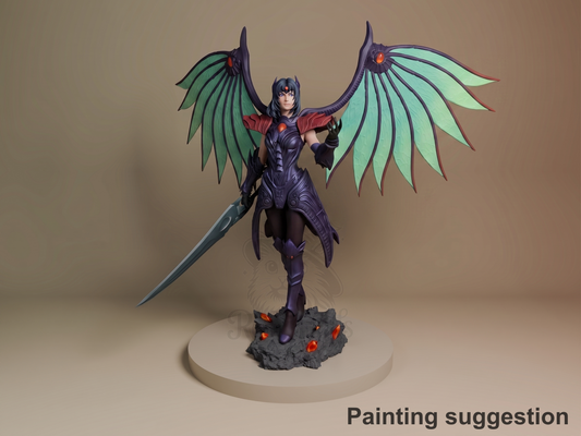 Rose Legend of Dragoon 3D printed resin figure by Nomnom, colored view.