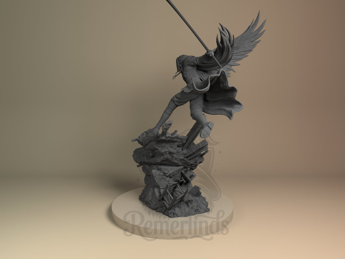 Left side angle showing gesture, weapon, or outfit detail.