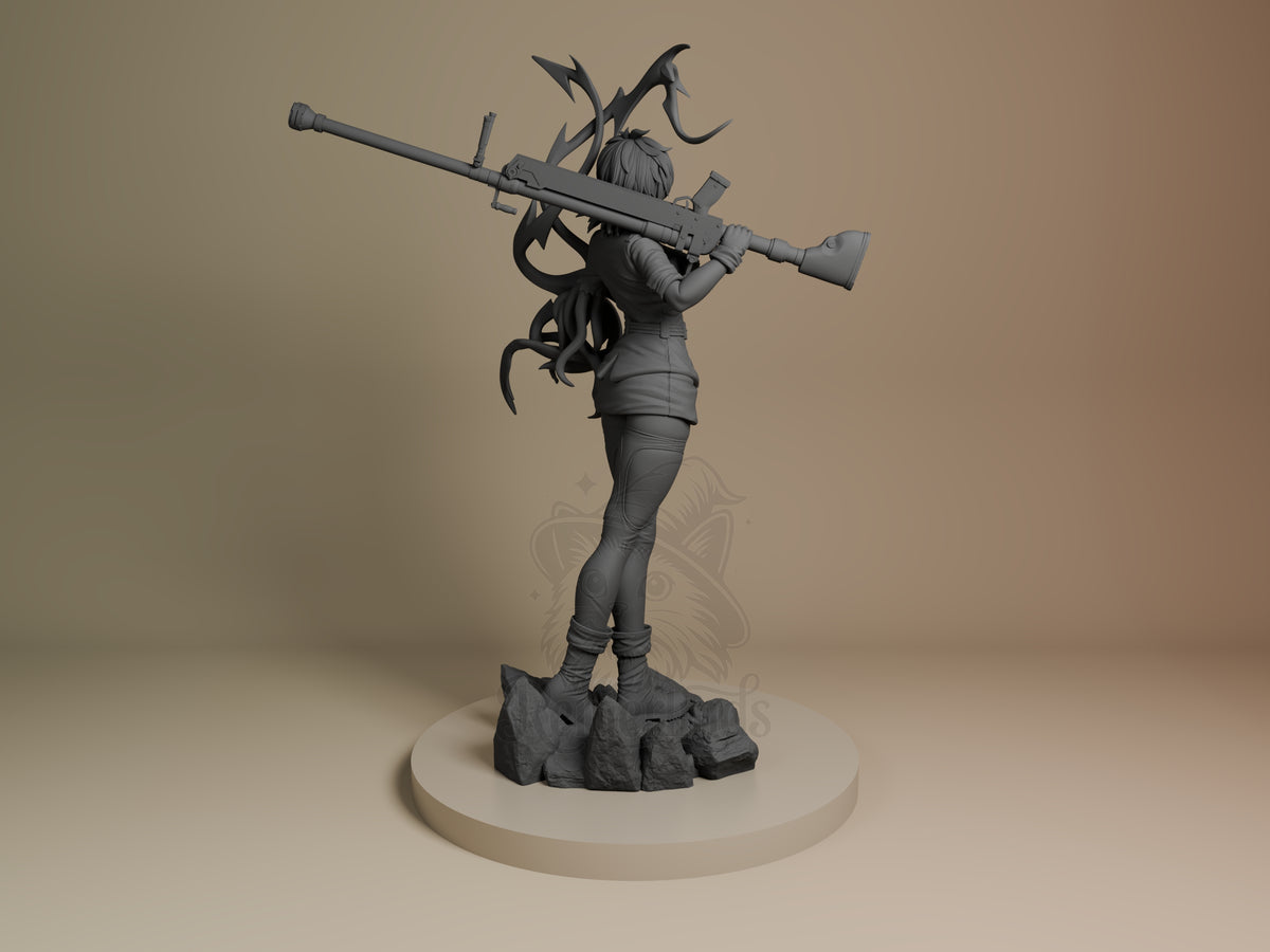 Rear view showing cloak, back armor, or base sculpt detail.