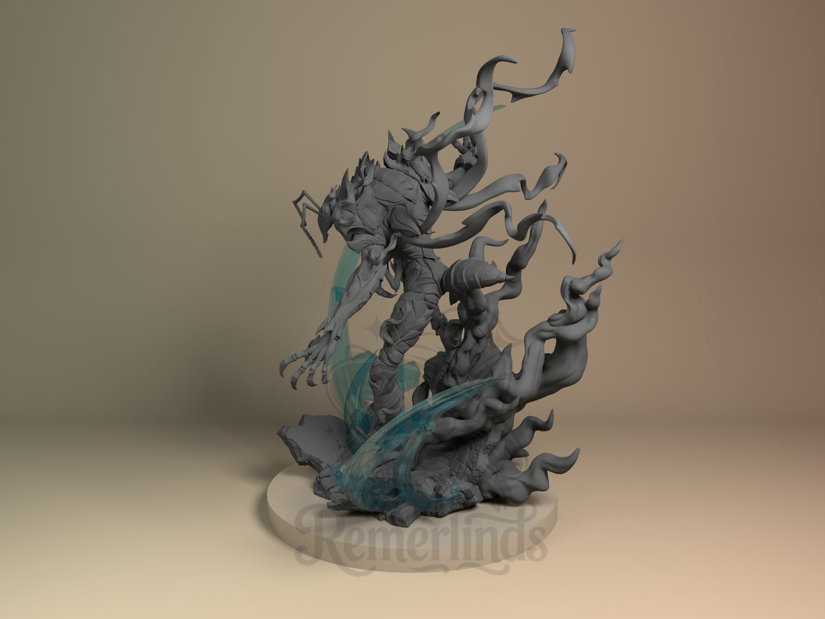 Dark Protector Solo Ascension 3D printed resin figure by Nomnom, angled view showing dimensional details.