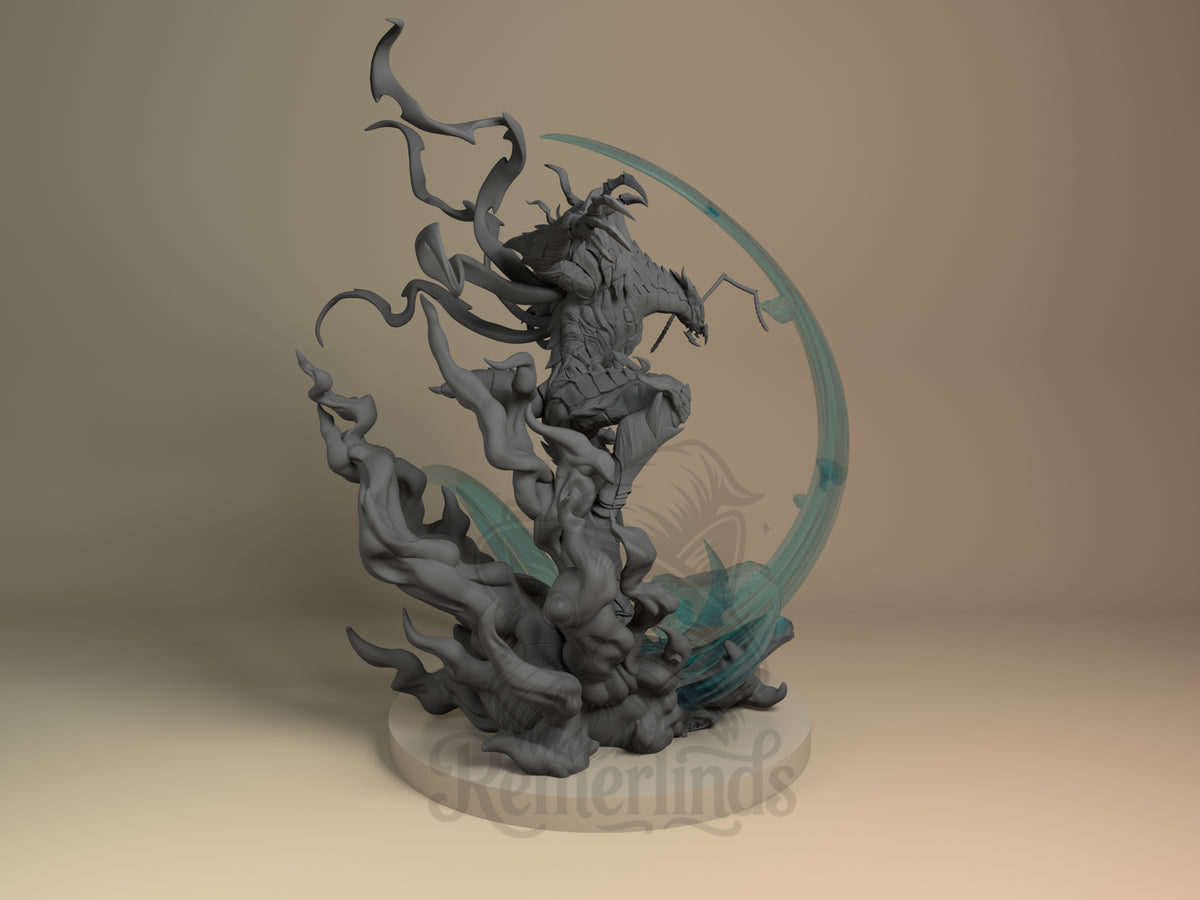 Rear view showing cloak, back armor, or base sculpt detail.