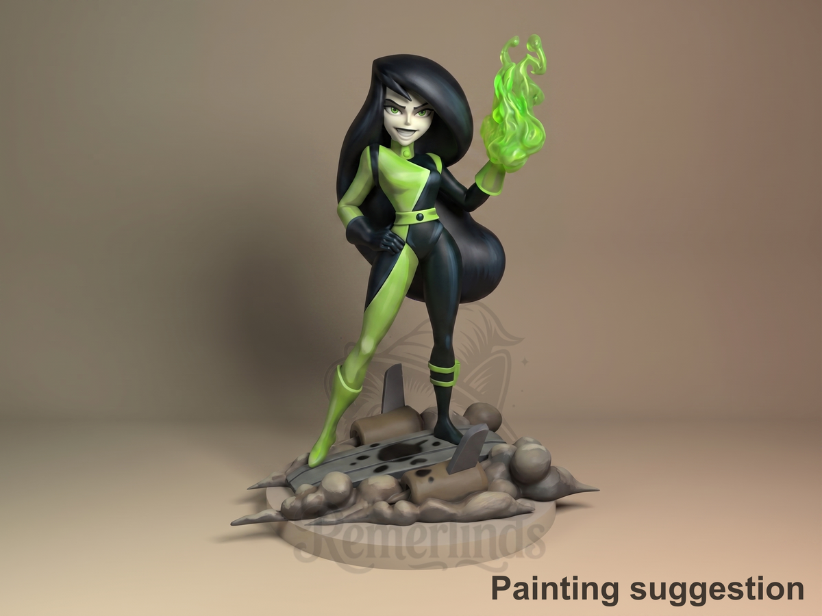 She-Glow Spy High Adventures 3D printed resin figure by Nomnom, colored view.
