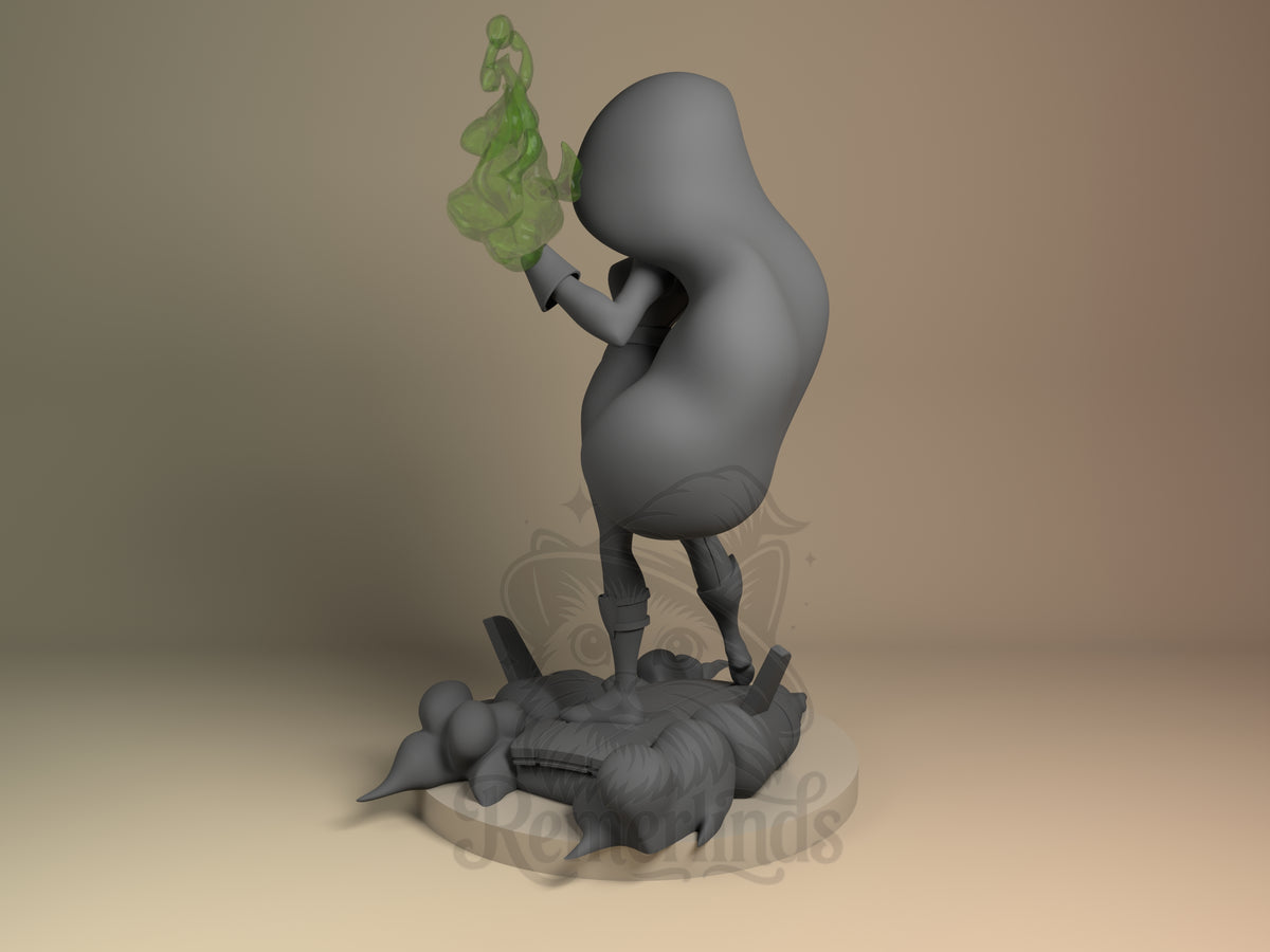 Left side angle showing gesture, weapon, or outfit detail.