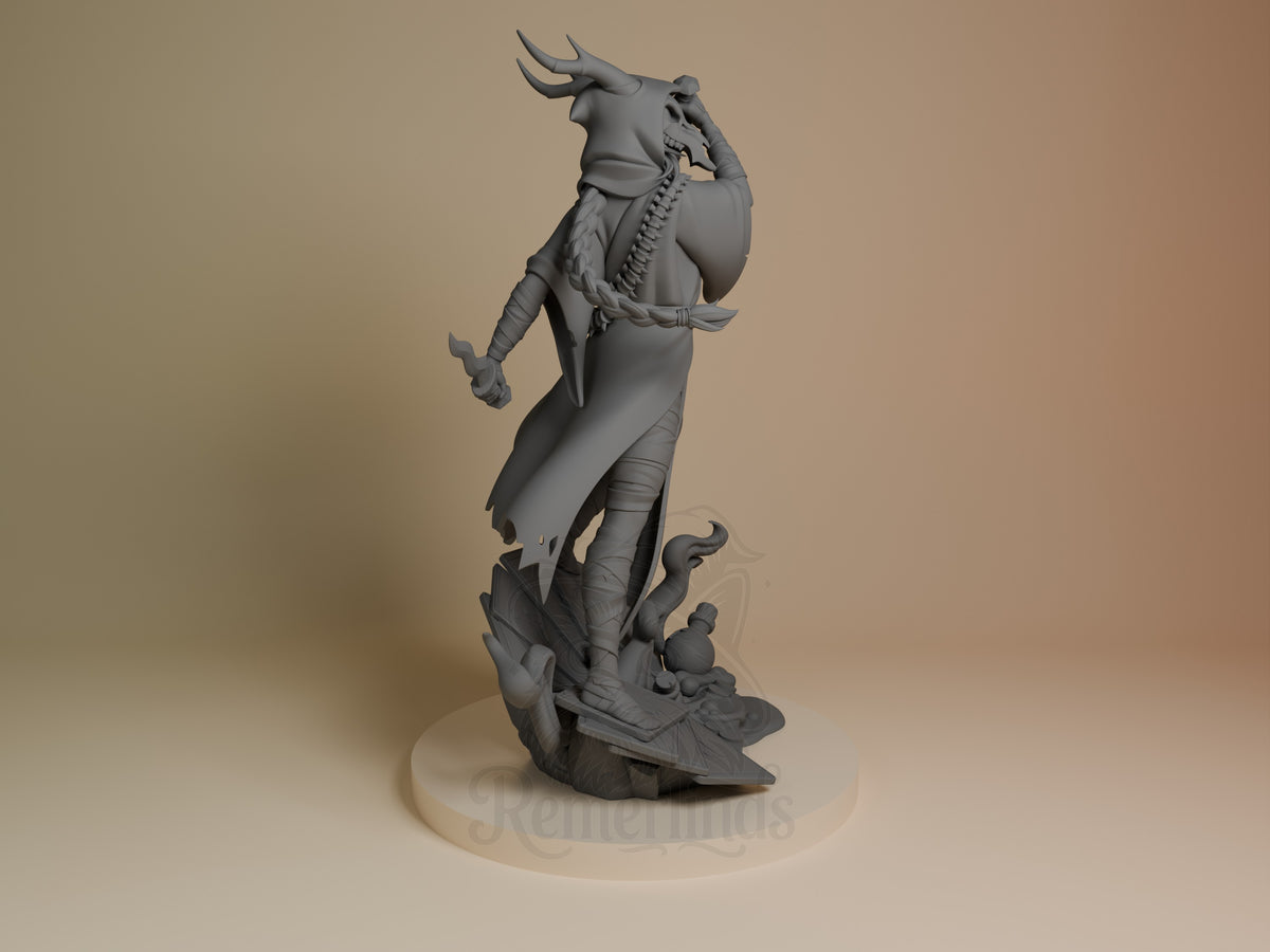 Silent from Slay the Spire resin figure is shown from the right, unpainted on a sculpted base.
