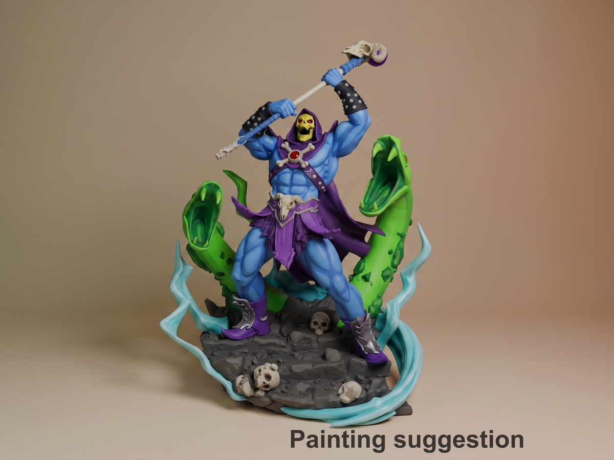 Bone Lord He-Man 3D printed resin figure by Nomnom, colored view.