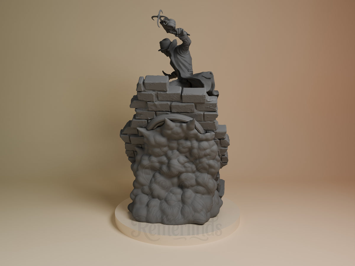 Masked Vigilante from Spiderman resin figure by Nomnom, left side view.