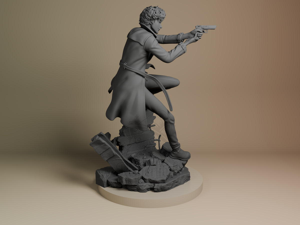 Right side angle highlighting notable pose or armor/prop feature.