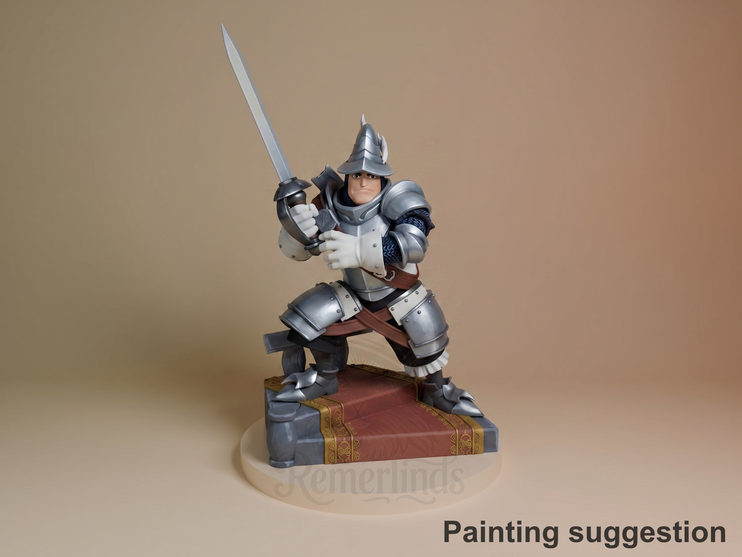 Steiner Final Fable 3D printed resin figure by Nomnom, colored view.