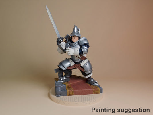 Steiner Final Fable 3D printed resin figure by Nomnom, colored view.