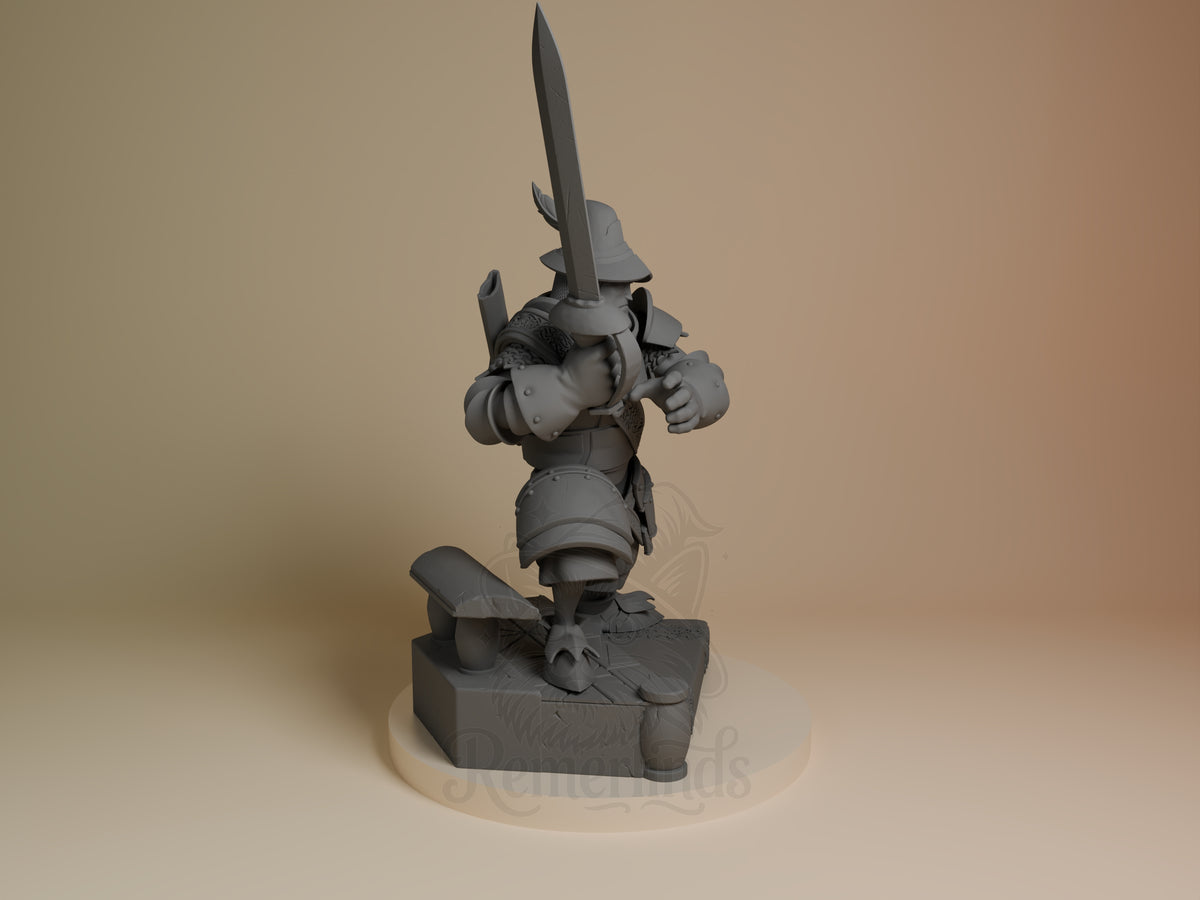 Right side angle highlighting notable pose or armor/prop feature.
