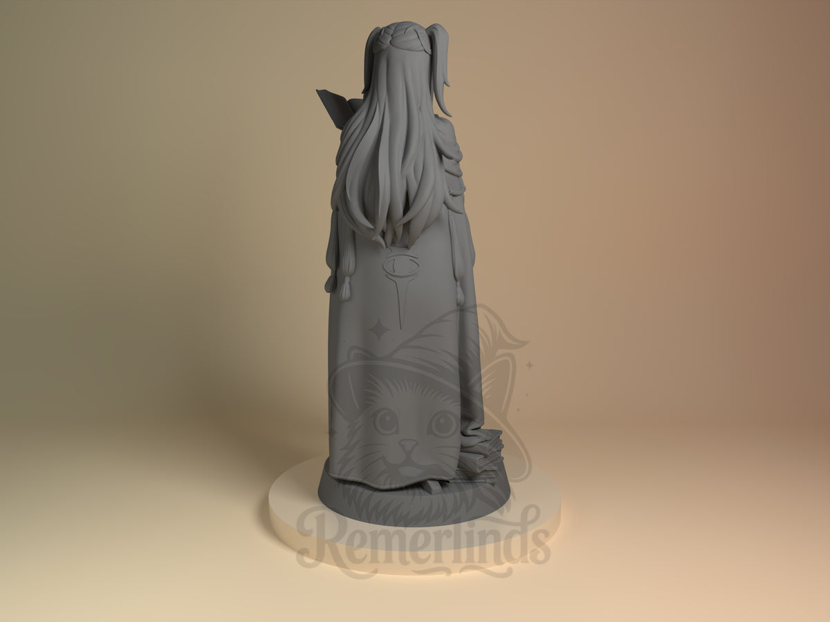 Rear view showing cloak, back armor, or base sculpt detail.