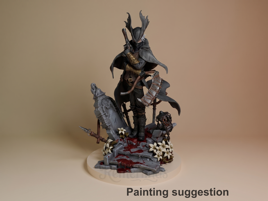 The Hunter Bloodborne 3D printed resin figure by CA3D Studios, colored view.