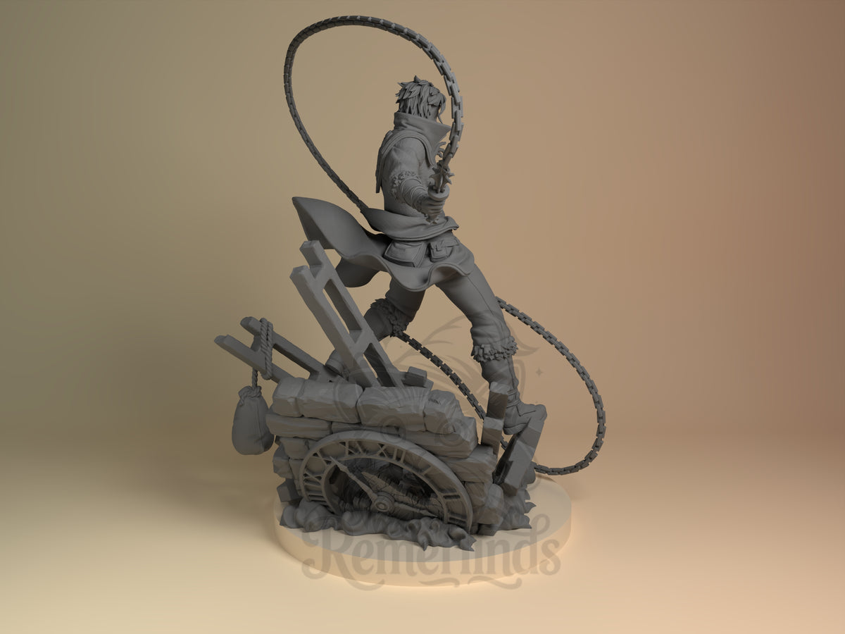 Rear view showing cloak, back armor, or base sculpt detail.