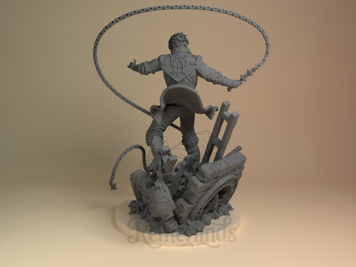 Left side angle showing gesture, weapon, or outfit detail.