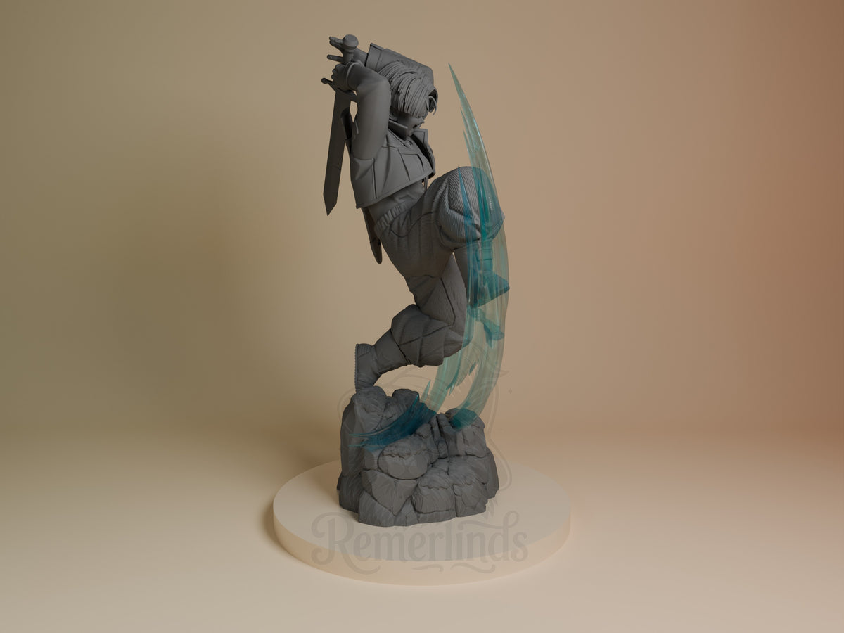 Chrono Swordsman from Dragon Sphere Y resin figure by Nomnom, right side view.