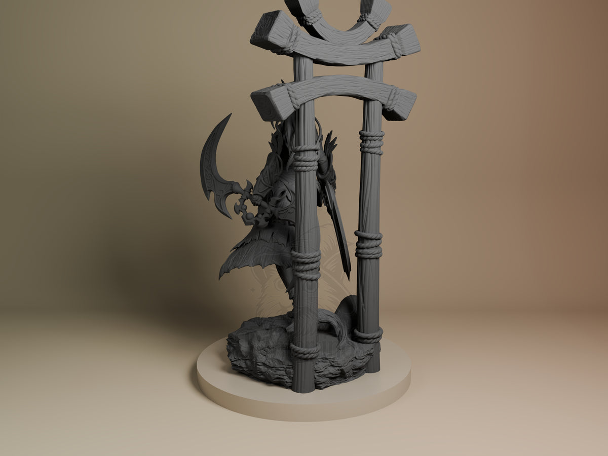 Left side angle showing gesture, weapon, or outfit detail.