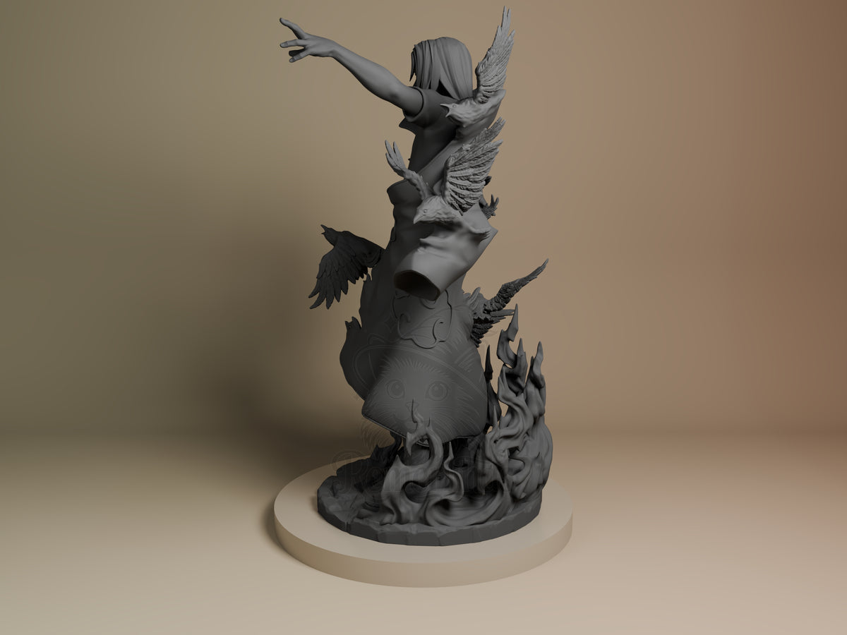 Cloaked Ninja from Ninja Anime is an unpainted resin figure, angled above a sculpted base.