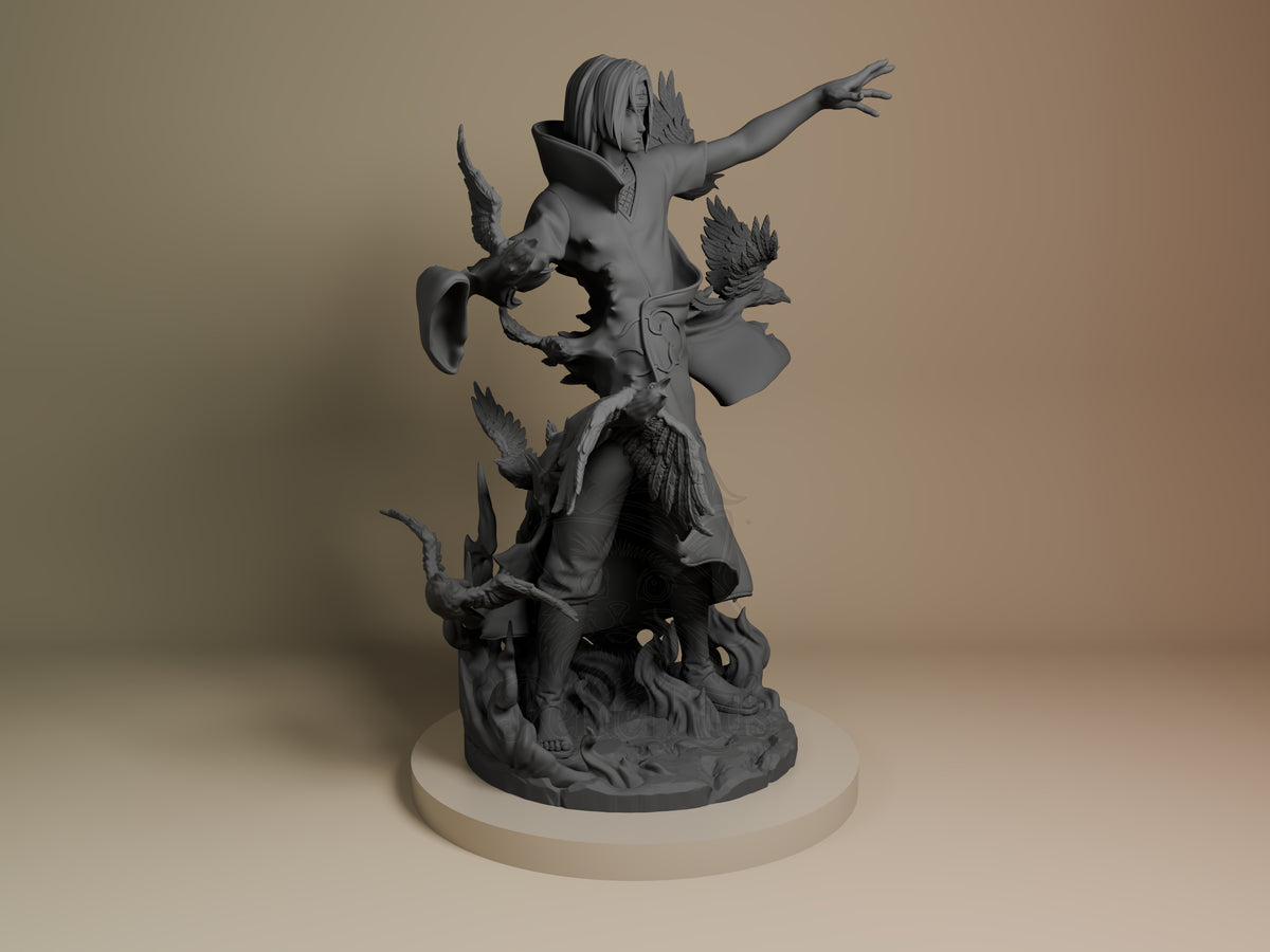 Cloaked Ninja from Ninja Anime is an unpainted resin figure reaching from a sculpted base.