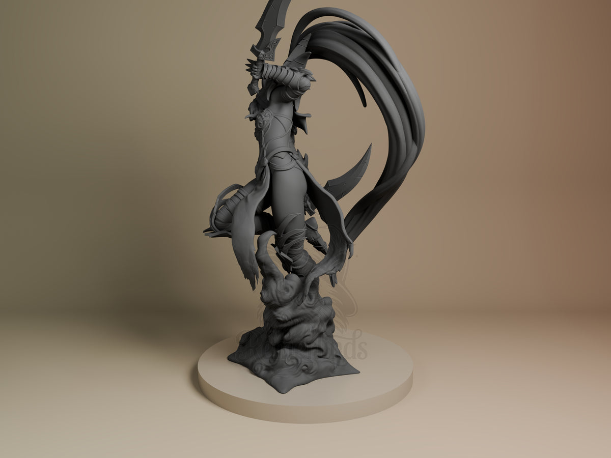 Left side angle showing gesture, weapon, or outfit detail.