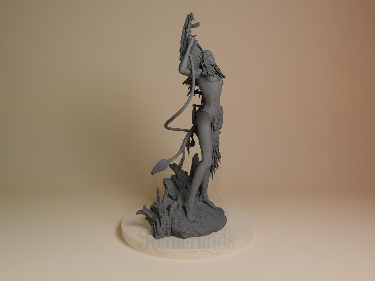 Iron Sentinel from The Last Windshaper is an unpainted resin figure facing right.