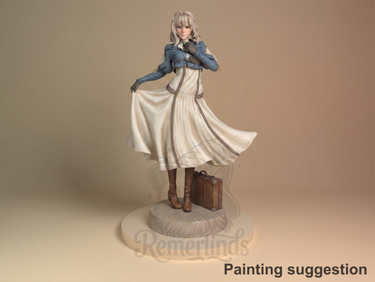 Violet Evergarden Automaton Correspondence 3D printed resin figure by Nomnom, colored view.