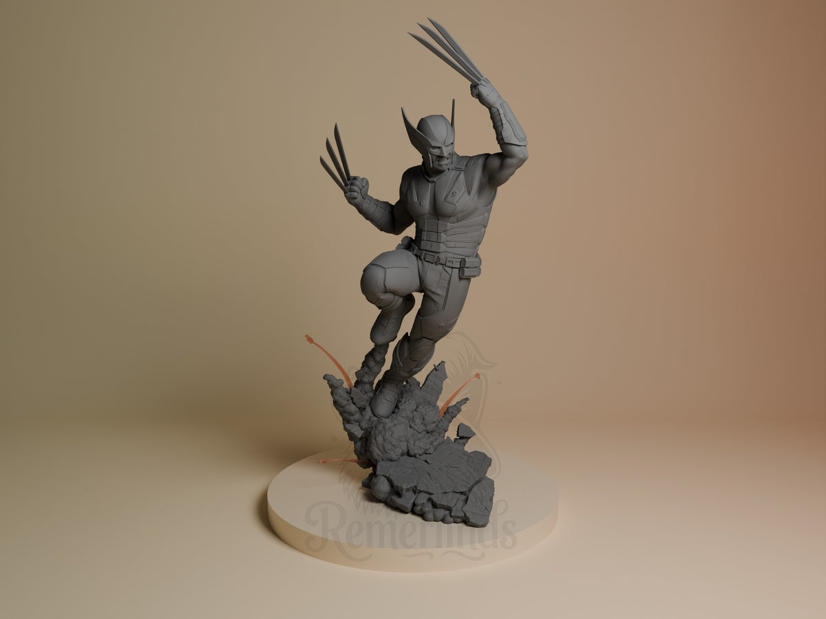 Feral Claw from Heroic Multiverse is an unpainted resin figure, front-facing on a sculpted base.