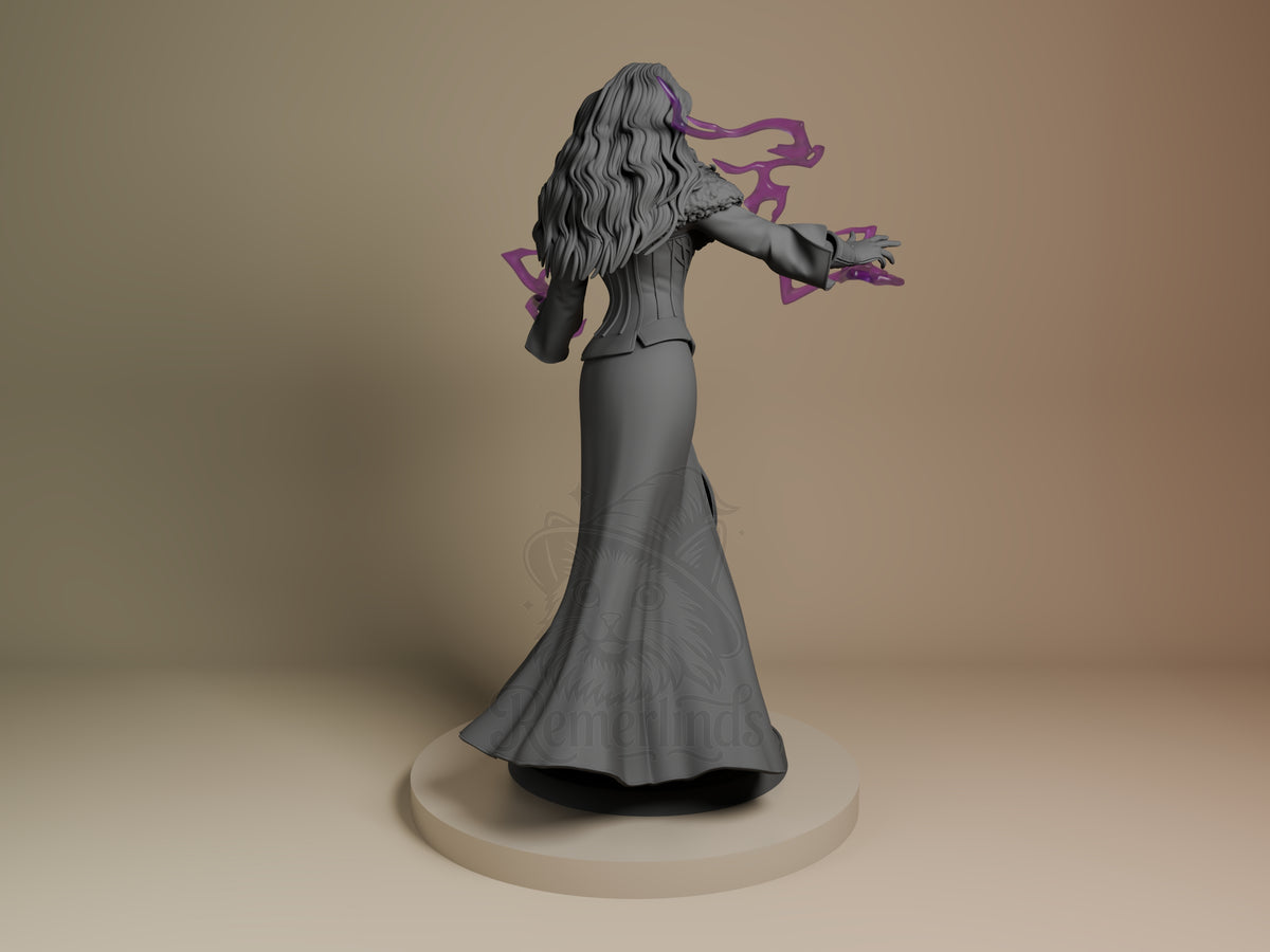 Rear view showing cloak, back armor, or base sculpt detail.