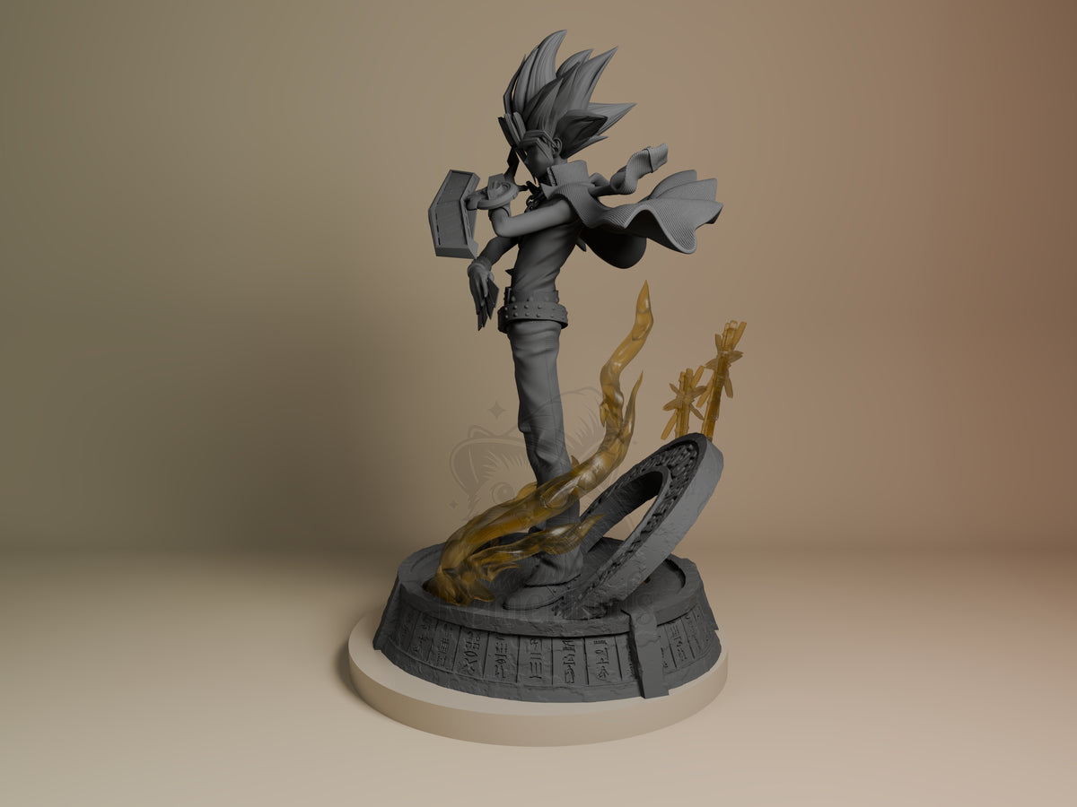 Generic Duelist Card Duel Saga 3D printed resin figure by myAnimate, angled view showing dimensional details.