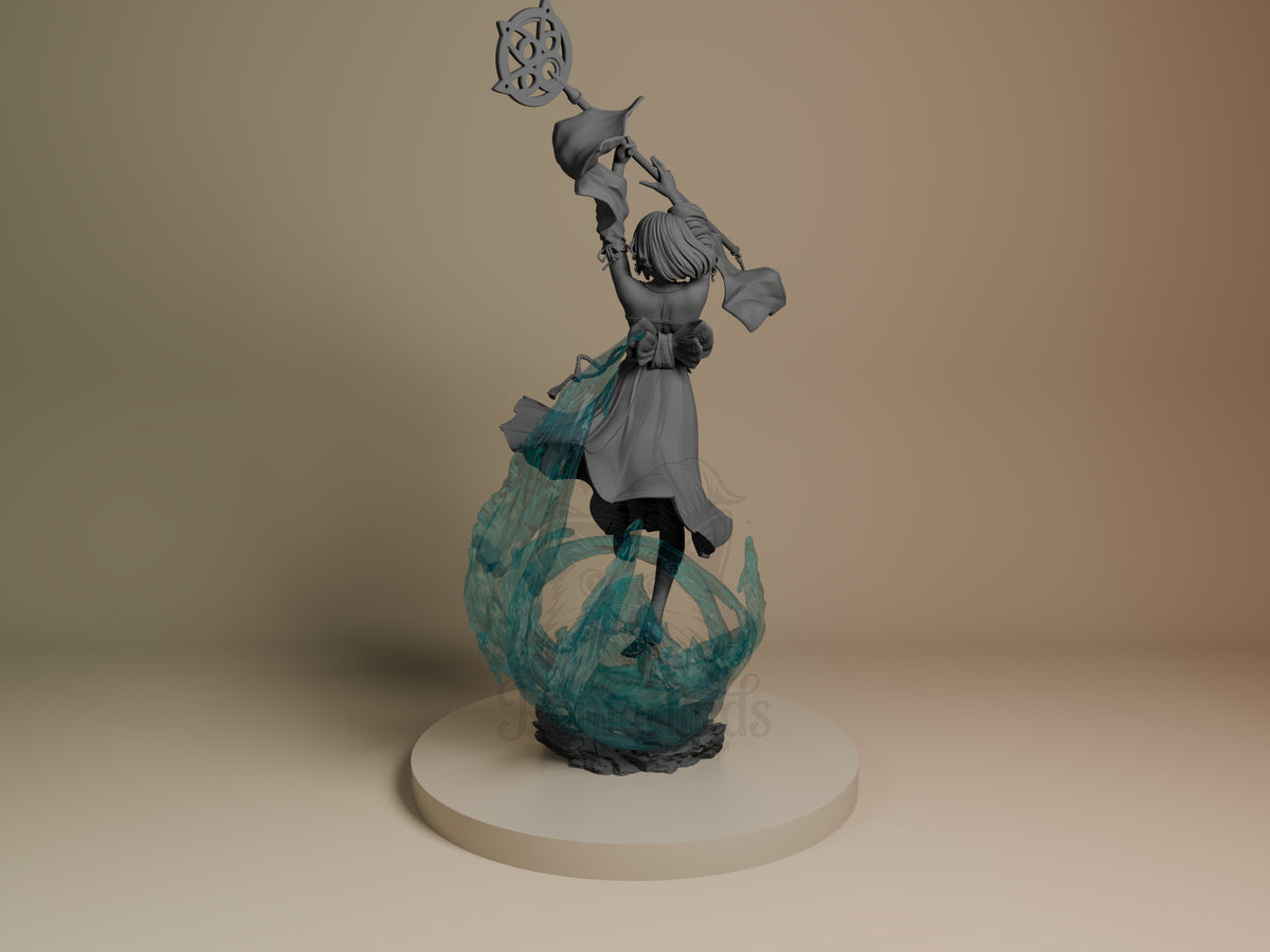 Left side angle showing gesture, weapon, or outfit detail.