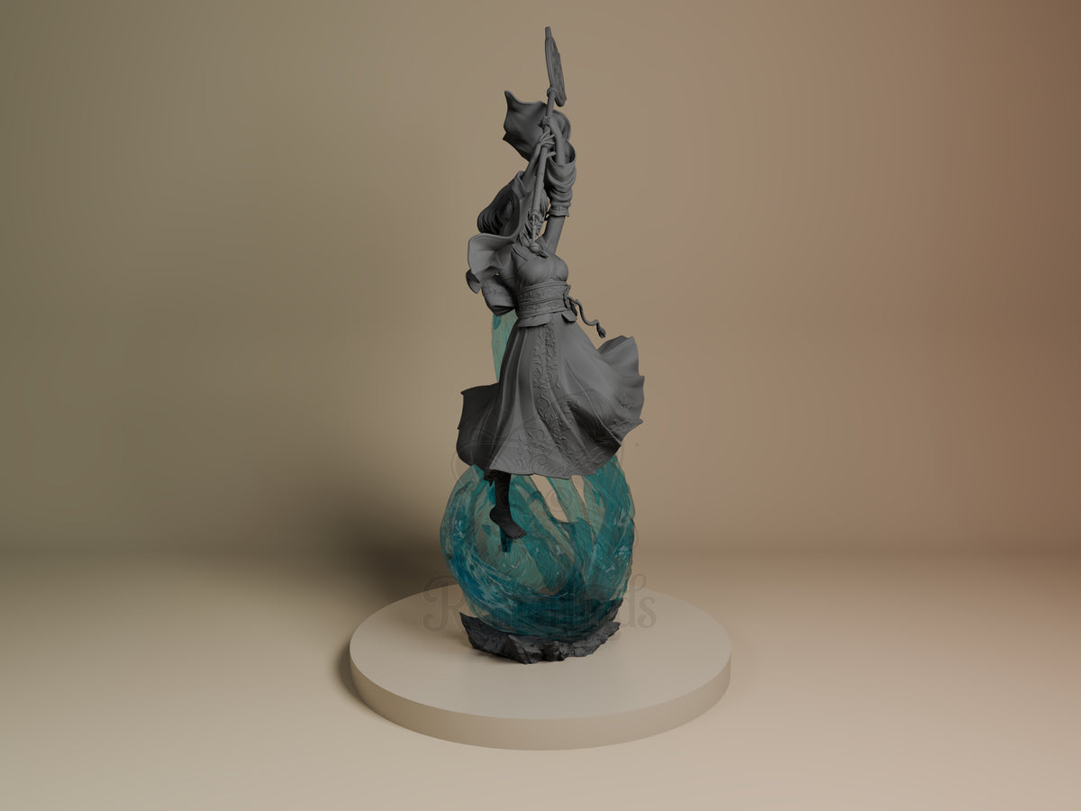 Right side angle highlighting notable pose or armor/prop feature.
