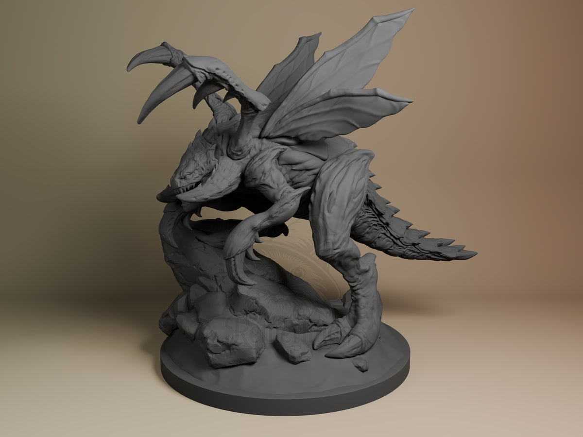 Alien Whelp Starforge Saga 3D printed resin figure by Nomnom, angled view showing dimensional details.