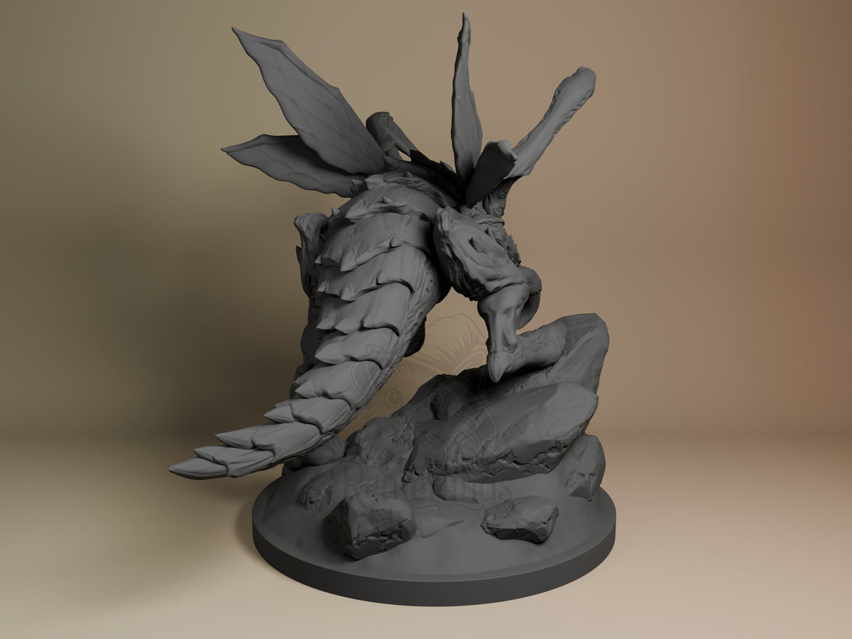 Rear view showing cloak, back armor, or base sculpt detail.