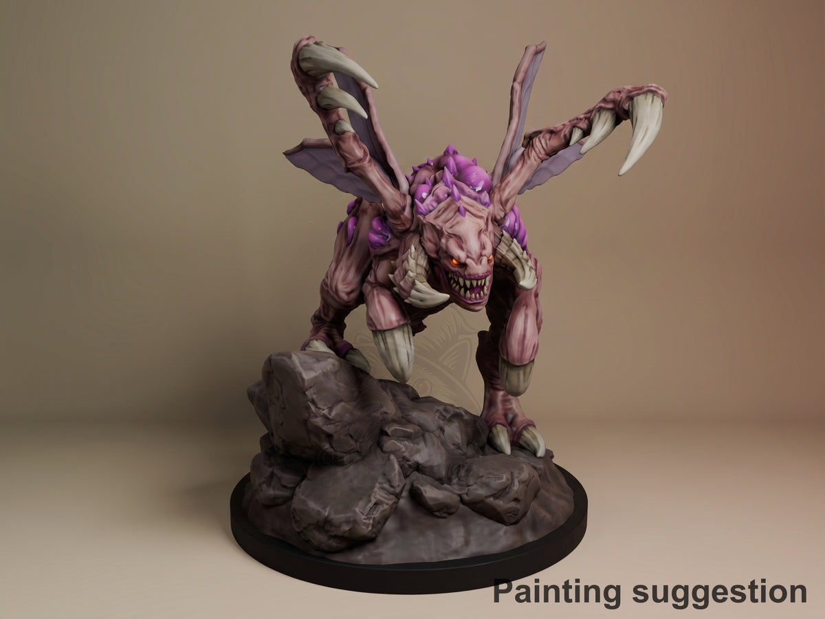 Alien Whelp Starforge Saga 3D printed resin figure by Nomnom, colored view.