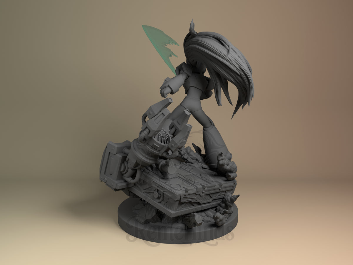 Rear view showing cloak, back armor, or base sculpt detail.