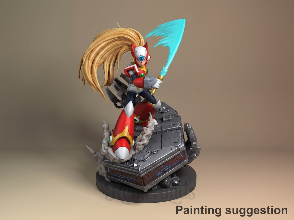 Nullblade Mega Dude 3D printed resin figure by Nomnom, colored view.