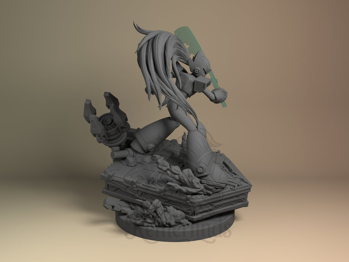 Right side angle highlighting notable pose or armor/prop feature.