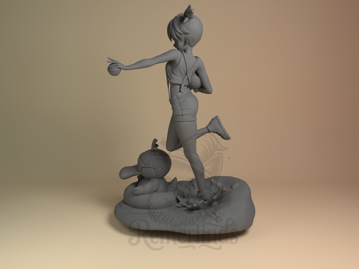 Misty Pocket Specters 3D printed resin figure by Nomnom, angled view showing dimensional details.